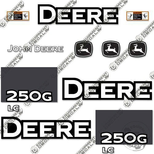 Fits John Deere 250G LC Decal Kit Excavator 250, 250g, 250g-lc, 250glc, decal kit, excavator, john deere