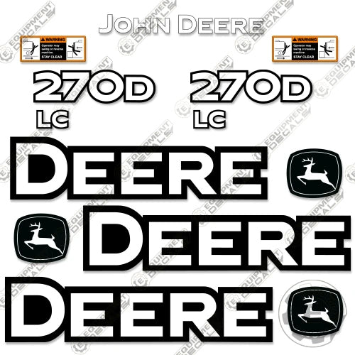 Fits John Deere 270D LC Decal Kit Excavator 270, 270d, 270dlc, decal kit, excavator, john deere