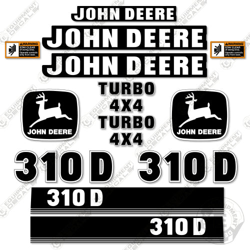 Fits John Deere 310D Decal Kit Backhoe Loader (Style 2) 310, 310-d, 310d, decal kit, john deere, Skid Steer