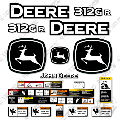 Fits John Deere 312GR Decal Kit Skid Steer - 2020+ 312g, 312gr, decal kit, john deere, Skid Steer