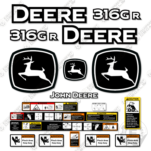 Fits John Deere 316GR Decal Kit Skid Steer - 2020+ 316, 316g, 316gr, decal kit, john deere, Skid Steer