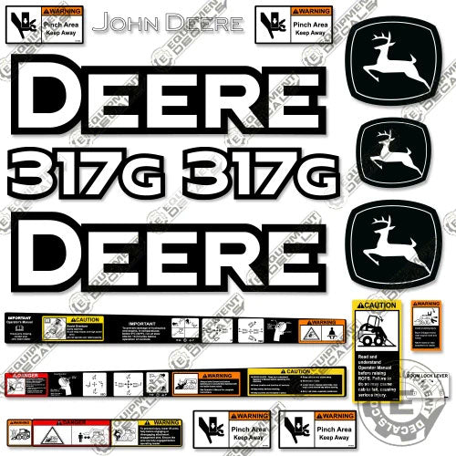 Fits John Deere 317G Decal Kit Skid Steer - PRE 2020 VERSION! 317, 317g, decal kit, john deere, Skid Steer