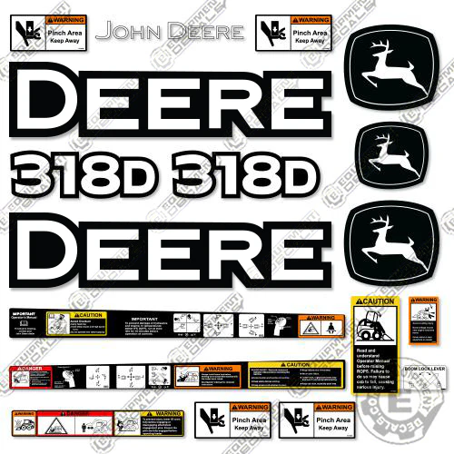 Fits John Deere 318D Decal Kit Skid Steer 318, 318-d, decal kit, john deere, Skid Steer