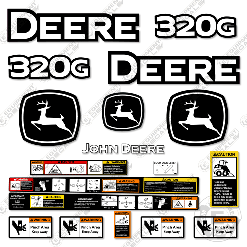 Fits John Deere 320G Decal Kit - PRE 2020 VERSION! 320, 320g, decal kit