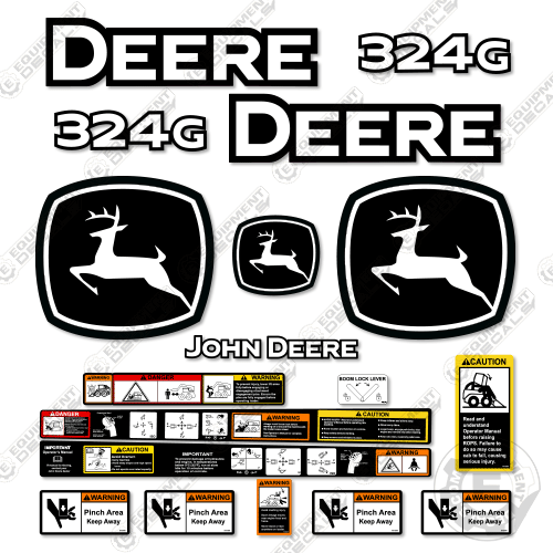 Fits John Deere 324G Decal Kit Skid Steer - POST 2020 MODEL! 324, 324g, decal kit, john deere, Skid Steer