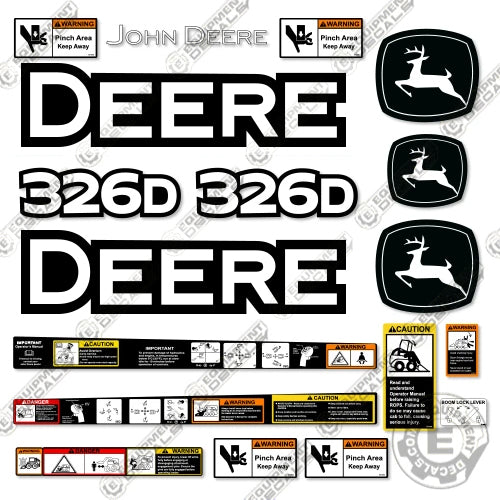 Fits John Deere 326D Skid Steer Decal Kit 326, 326d, decal kit, john deere, Skid Steer