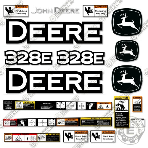 Fits John Deere 328E Decal Kit Skid Steer 328, 328e, decal kit, john deere, Skid Steer