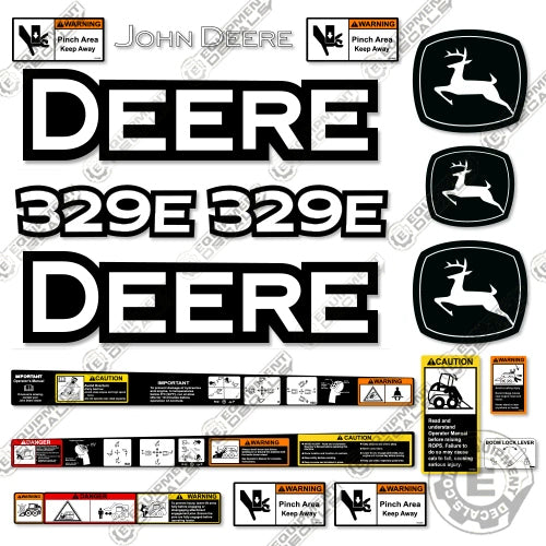 Fits John Deere 329E Skid Steer Decal Kit 329, 329e, decal kit, john deere, Skid Steer