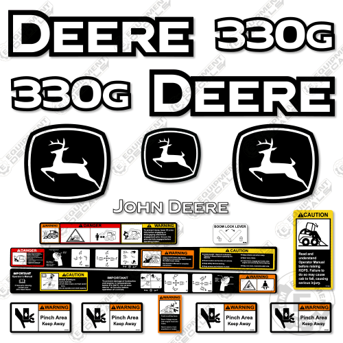 Fits John Deere 330G Decal Kit Skid Steer - PRE 2020 VERSION 330, 330g, decal kit, john deere, Skid Steer