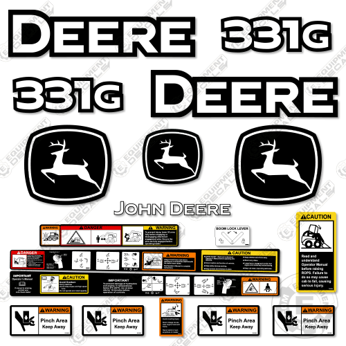 Fits John Deere 331G Decal Kit Skid Steer (BEFORE 2020) 331, 331g, decal kit, john deere, Skid Steer