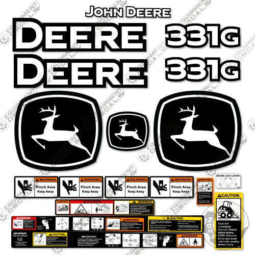 Fits John Deere 331G Decal Kit Skid Steer - 2020+ 331, 331g, decal kit, john deere, Skid Steer