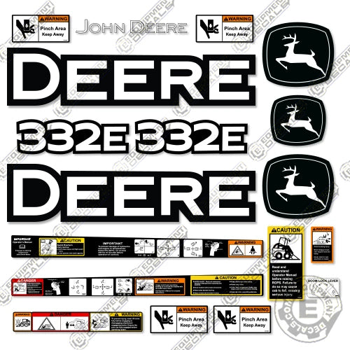 Fits John Deere 332E Decal Kit Skid Steer 332, decal kit, john deere, Skid Steer