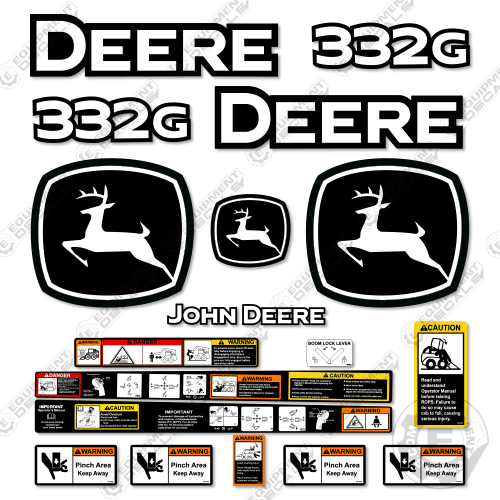 Fits John Deere 332G Decal Kit Skid Steer - POST 2020 VERSION! 332, 332-g, 332g, decal kit, john deere, Skid Steer