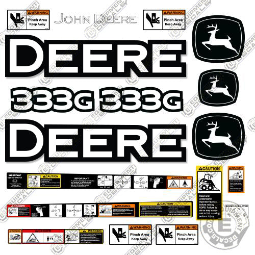 Fits John Deere 333G Decal Kit Skid Steer - Pre 2020 Version! 333, decal kit, john deere, Skid Steer