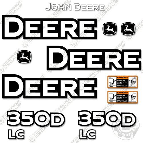 Fits John Deere 350DLC Decal Kit Excavator 350, 350d, 350d lc, decal kit, excavator, john deere
