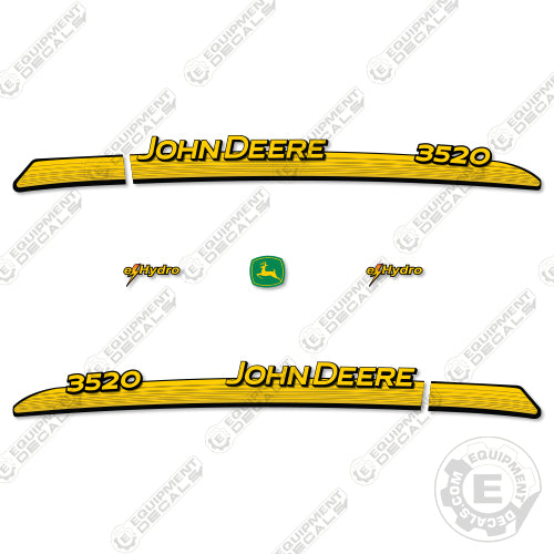 Fits John Deere 3520 Decal Kit Tractor (EHydro) compact tractor, decal kit, e hydro, ehydro, hydro, john deere, tractor