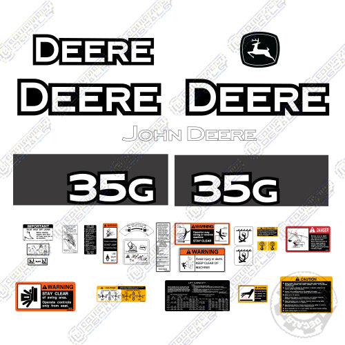 Fits John Deere 35G Decal Kit Excavator 35-g, 35g, decal kit, excavater, excavator, john deere, Skid Steer