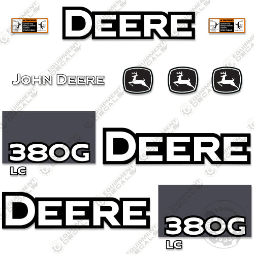 Fits John Deere 380 G LC Excavator Decal Kit 380, decal kit, excavator, john deere