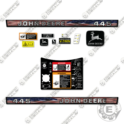 Fits John Deere 445 Decal Kit Mower - CUSTOM FLAG decal kit