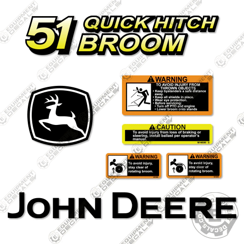 Fits John Deere 51 Quick Hitch Decal Kit Broom 