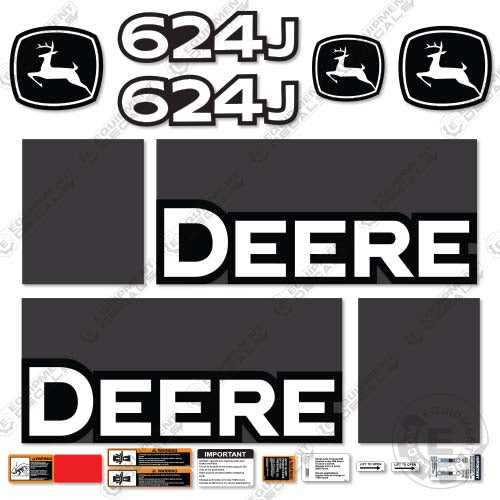 Fits John Deere 624J Decal Kit Wheel Loader 624, decal kit, john deere
