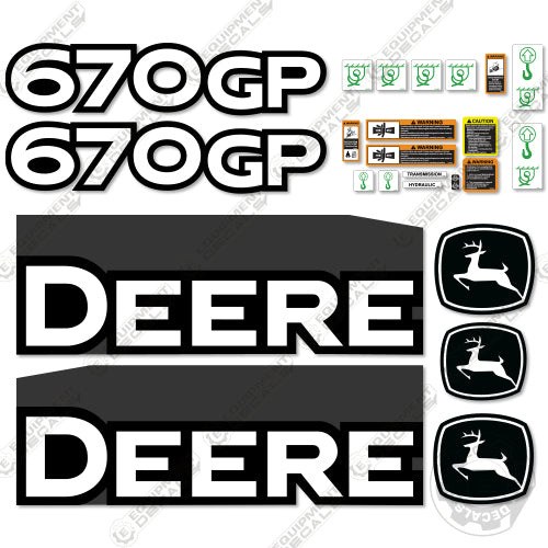 Fits John Deere 670GP Decal Kit Motor Grader (2013) - Scraper 670, 670gp, decal kit