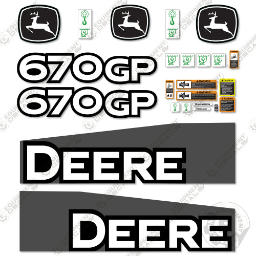 Fits John Deere 670GP Decal Kit Motor Grader (2014-2019) - Scraper 670, 670gp, decal kit