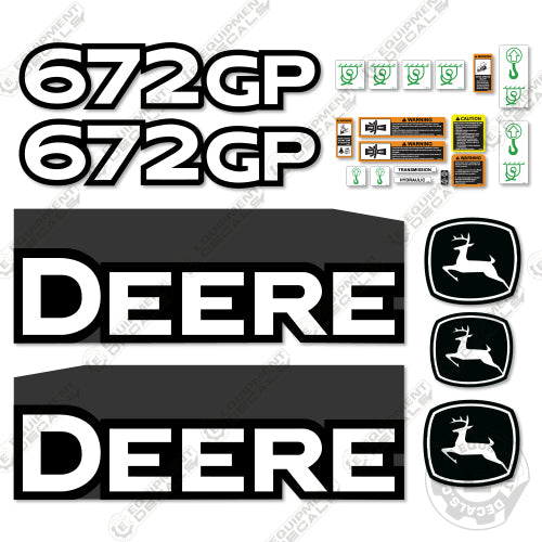 Fits John Deere 672GP Decal Kit Motor Grader (2013) - Scraper 672, 672gp, decal kit
