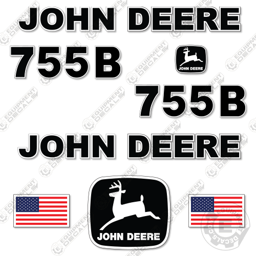 Fits John Deere 755B Decal Kit Dozer 755, 755b, decal kit