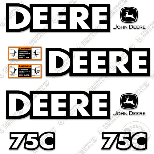 Fits John Deere 75C Decal Kit Excavator 75, decal kit, excavator, john deere