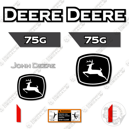 Fits John Deere 75G Decal Kit Excavator - New Style 75, 75g, decal kit, excavator, john deere