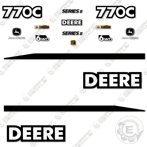 Fits John Deere 770C Series II Decal Kit Motor Grader - Scraper 6wd, 770, 770c, decal kit