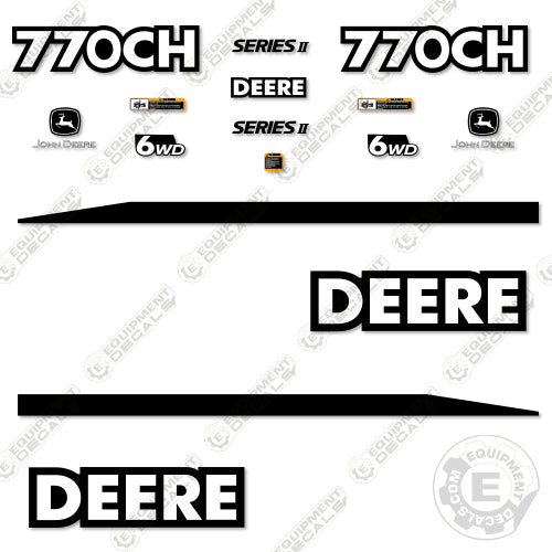 Fits John Deere 770CH Series II Decal Kit Motor Grader - Scraper 6wd, 770, 770c, 770ch, decal kit
