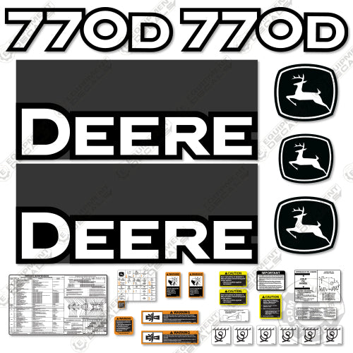 Fits John Deere 770D Decal Kit Motor Grader (2004-2009) - Scraper 770, 770d, decal kit