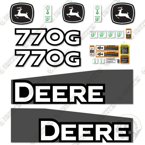 Fits John Deere 770G Decal Kit Motor Grader (2014-2019) - Scraper 770, 770g, decal kit