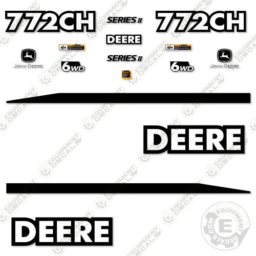 Fits John Deere 772CH Series II Decal Kit Motor Grader - Scraper 6wd, 772, 772ch, decal kit