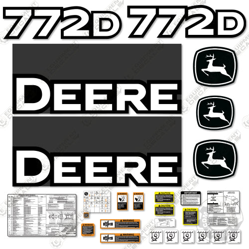 Fits John Deere 772D Decal Kit Motor Grader (2004-2009) - Scraper 772, 772d, decal kit