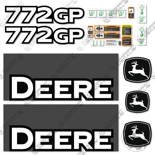 Fits John Deere 772GP Decal Kit Motor Grader (2009 - 2010) - Scraper 772, 772 gp, decal kit