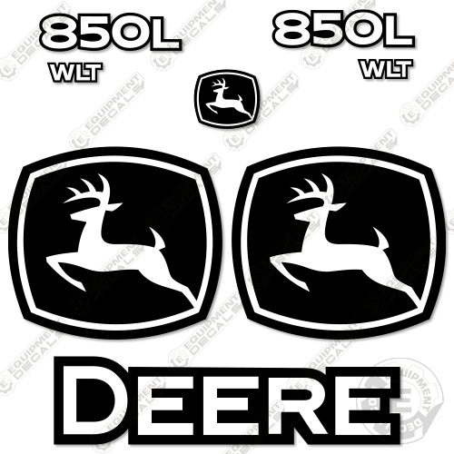 Fits John Deere 850L WLT Dozer Crawler Decal Kit 850, 850l, decal kit, john deere, Skid Steer