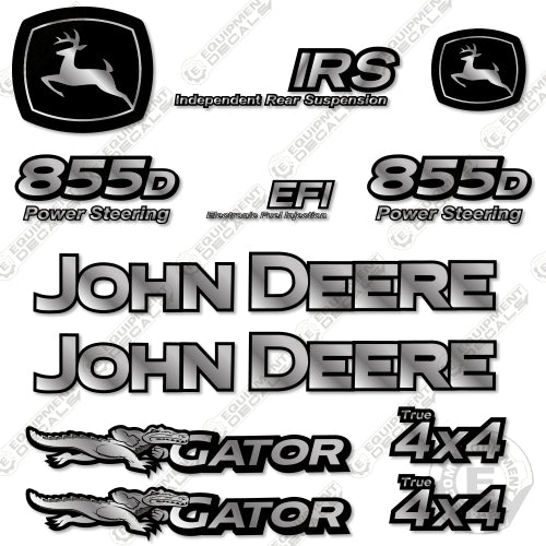 Fits John Deere Gator 855D Decal Kit (SILVER) Utility Vehicle 855 d, 855d, decal kit, excavator, john deere