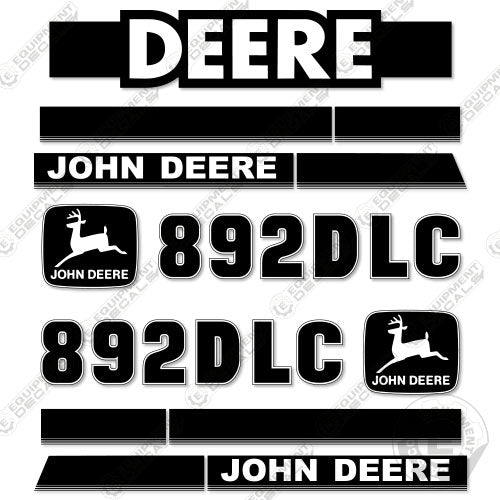 Fits John Deere 892D-LC Decal Kit Excavator 892, 892d, decal kit, excavator, john deere