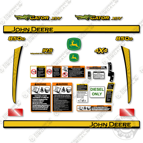 Fits John Deere Gator XUV 850D Decal Kit Utility Vehicle 850, 850-d, 850d, decal kit, excavator, john deere, s4