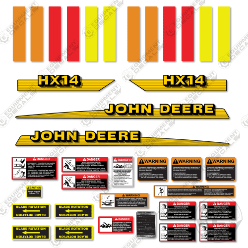 Fits John Deere HX14 Decal Kit Rotary Cutter 14, decal kit, hx14