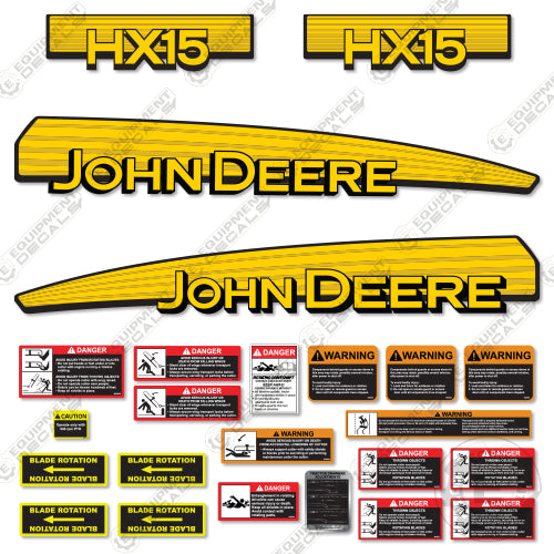 Fits John Deere HX15 Decal Kit Rotary Cutter 15, decal kit, hx15