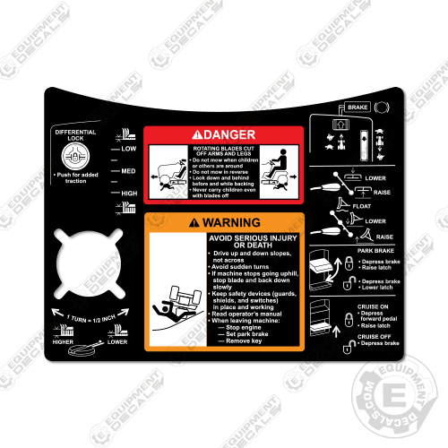 Fits John Deere M142658 Decal Riding Mower decal kit