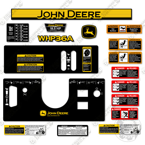Fits John Deere WHP36A Decal Kit Mower 36, 36a, decal kit, whp, whp36, whp36a