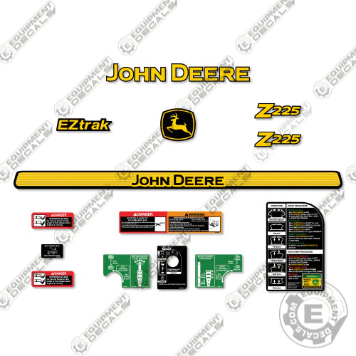 Fits John Deere Z225 Decal Kit Mower 225, decal kit, z225