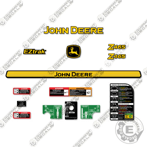 Fits John Deere Z465 Decal Kit Mower 465, decal kit, z465