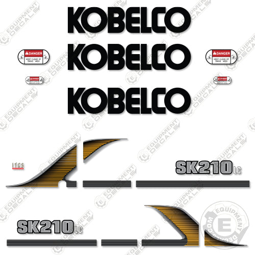 Fits Kobelco SK210LC-9 Decal Kit Excavator 210, 210lc9, decal kit, LC8, lc9, mark 9, sk, sk210