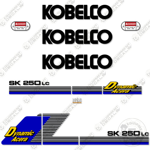 Fits Kobelco SK250LC-6 Decal Kit Excavator 250, 250lc, decal kit, lc6, sk, sk250, sk250lc, sk250lc-6